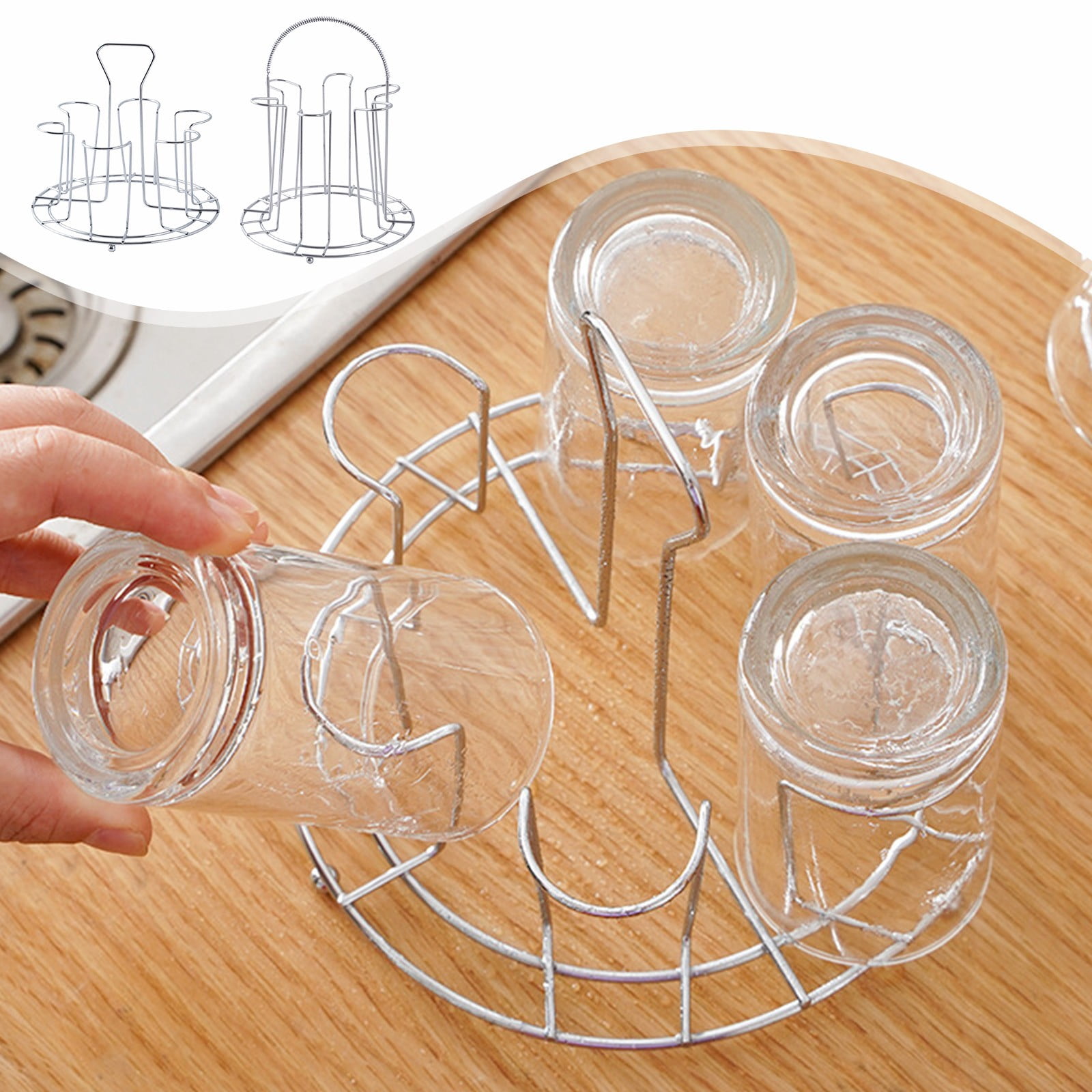 COM1950s 18/8 Commercial-Grade Stainless Steel Cup Drying Rack ...