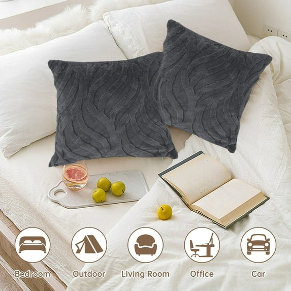 COM1950s 18X18 Inch Pillow Cover for Sofa Living Room Bedroom,Polyester Decorative Square Cushion Cover with Holiday Design,Home Decor Accent