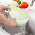 thumbnail image 1 of COM1950s 2-In-1 Rice Colander- Rice Washer Strainer Colanders,Vegetable and Fruit Cleaning Filter Basket,1Piece Sturdy and Easy-To-Use Food Grade Kitchen Tool Accessories (Green,8.6X7X4.7In), 1 of 6