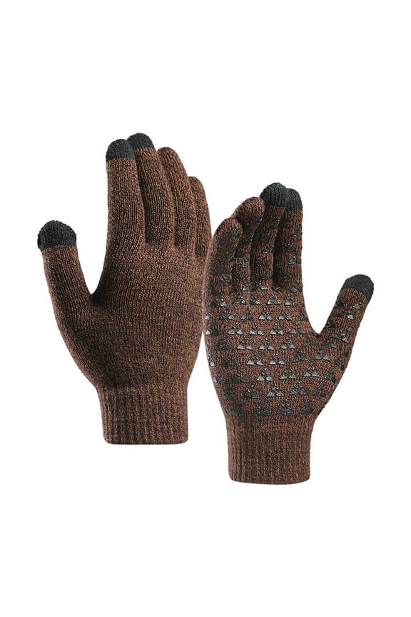 Gloves for Women Winter Upgraded Touch-Screen Anti-Slip Elastic Cuff Thermal Soft Knit Lining Cotton Gloves