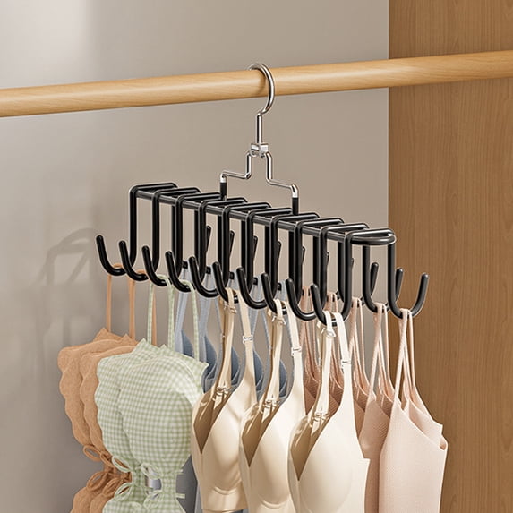 COM1950s 20 Hook Multi-Functional Hanger,Space Saving Closet Organizer for Bras Underwear Tank Tops,Heavy Duty Metal Garment Rack with Anti-Slip Design,Compact Wardrobe Storage Solution for Home Dorm