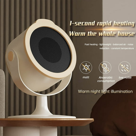 COM1950s 2025 Portable Desktop Heater,Fast Heating Electric Space Heater for Home Office and Dorm Use,Energy Efficient Compact Personal Heater with Consistent Warm Air Output