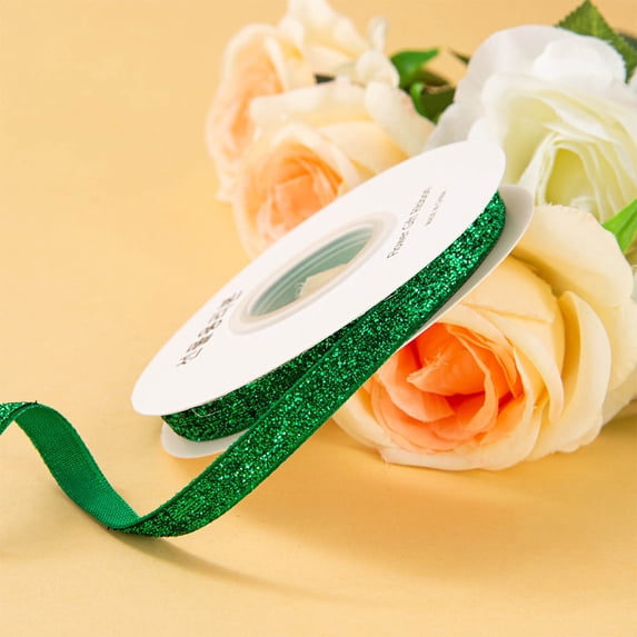 COM1950s 2Cm Wired Craft Ribbon,Decorative Ribbon for Hair Bows and Gift Wrapping,Diy Craft Supplies for Holiday Decorations