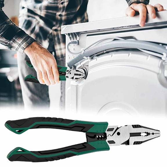COM1950s 8 Inch High Carbon Steel Lineman Pliers,Electrical Tool Pliers with Wire Stripper and Crimper,Multifunctional Hand Tool for Cutting Gripping Wiring Tasks
