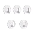 thumbnail image 1 of COM1950s Adhesive Hooks 5 Pack, No Drill Wall Hooks for Hanging, Strong Grip Water Ripple Design Removable Hooks for Bathroom, Kitchen, Entryway, 1 of 7