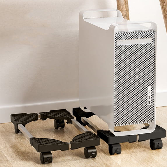COM1950s Adjustable Computer Tower Stand with Locking Wheels,Mobile and Ventilated Design for Desktop Pc,Fits under Desk To Enhance Airflow and Stability