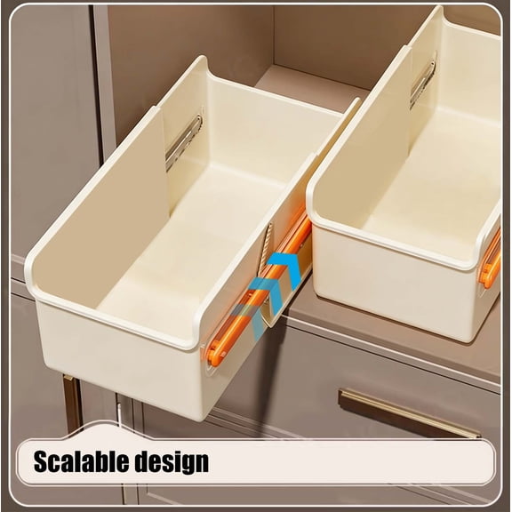 COM1950s Adjustable Drawer Organizer Box, Expandable Storage Box with Clear View, Versatile Home Organization for Drawer, Cabinet, Shelf[Citation:4][Citation:5]