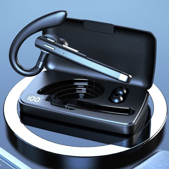 COM1950s Ai Translation Earpiece,Single Ear Bluetooth Headset with Noise Cancelling and Long Battery for Business Communication and Calls