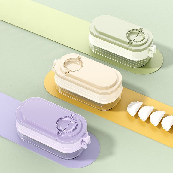 COM1950s All-In-One Dumpling Making Kit with Rolling Press & Storage Container,Household Kitchen Tool for Creating Even & Consistent Dumpling Wrappers,Multi-Functional Device for Various Pasta Types