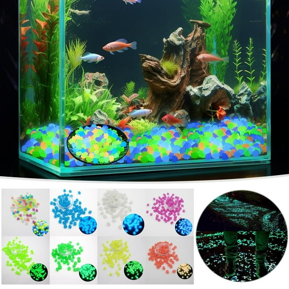 COM1950s Aquarium Lights for Fish Tank,50Pc Aquarium Decor Glowing Icechunk Night Light Stones