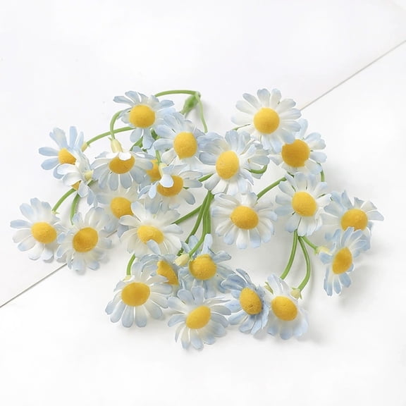 COM1950s Artificial Daisies,Mini Fake Flowers for Home Decor,Wedding Centerpieces and Table Arrangements,2 Pack Lifelike Plastic Daisy Stems,2.8 Inch Small Decorative Flowers