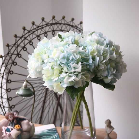 COM1950s Artificial Hydrangea Bouquet,15.7 Inch Faux Flower Arrangement for Wedding Centerpiece Decor,Fake Flowers Home Office Party Decoration