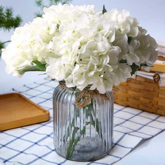COM1950s Artificial Hydrangea Bouquet,15.7 Inch Faux Flower Arrangement for Wedding Centerpiece Decor,Fake Flowers Home Office Party Decoration