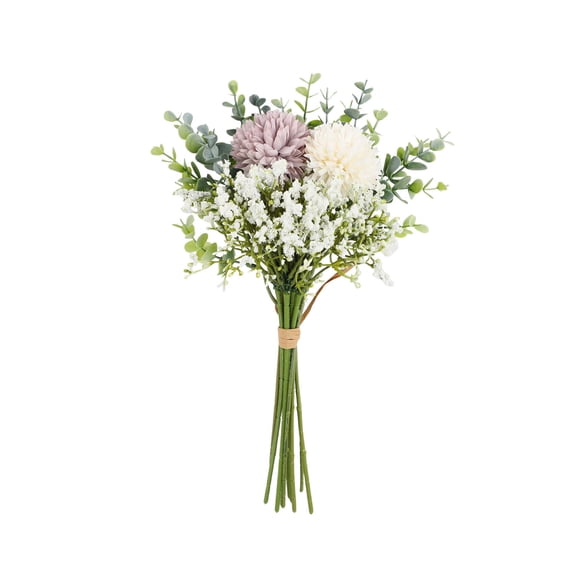 COM1950s Artificial Hydrangea and Baby's Breath Bouquet, Faux Flowers for Wedding, Home Decor, and Photography Props