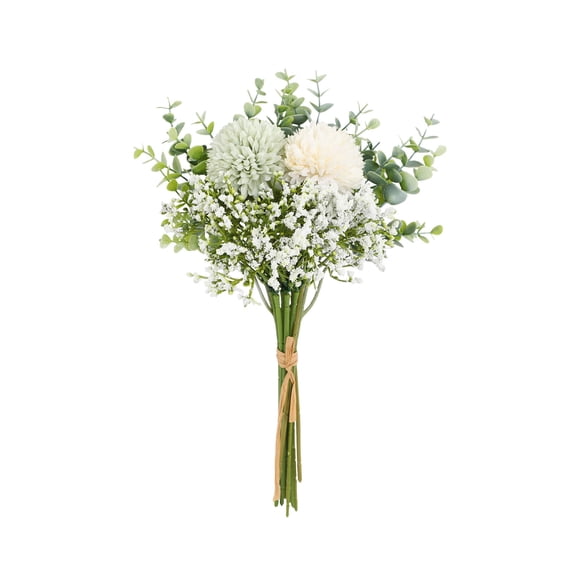 COM1950s Artificial Hydrangea and Baby's Breath Bouquet, Faux Flowers for Wedding, Home Decor, and Photography Props