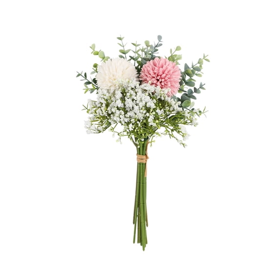 COM1950s Artificial Hydrangea and Baby's Breath Bouquet, Faux Flowers for Wedding, Home Decor, and Photography Props