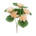 thumbnail image 1 of COM1950s Artificial Lotus Flower, Single Stem Realistic Faux Lotus Arrangement, Lifelike Water Lily Fake Flower for Home Dining Table TV Cabinet Fish Tank Decoration, 1 of 7