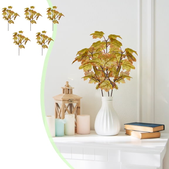 COM1950s Artificial Maple Leaves Fall Decor,Plastic Faux Maple Branches for Wedding Bouquet Table Centerpiece and Diy Home Office Decor,13.4 Inches