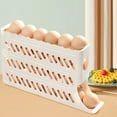 thumbnail image 1 of COM1950s Automatic Rolling Egg Dispenser,4-Tier Refrigerator Eggs Organizer with Space-Saving Design,Large Capacity Holds 30 Eggs for Kitchen Storage, 1 of 9