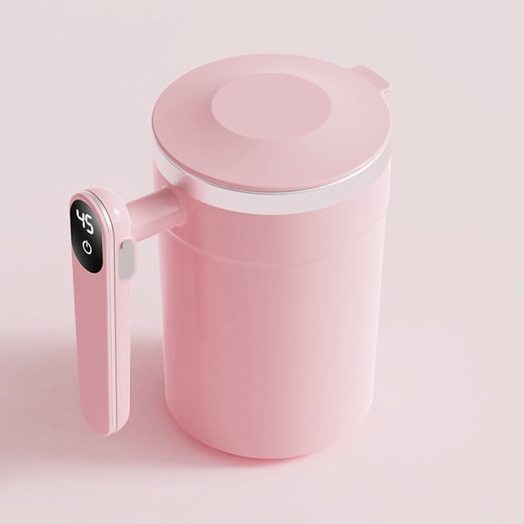 COM1950s Automatic Stirring Cup with Temperature Display,Magnetic Self Mixing Mug for Coffee,Protein Shakes and Tea,Portable and Rechargeable Travel Blender Bottle