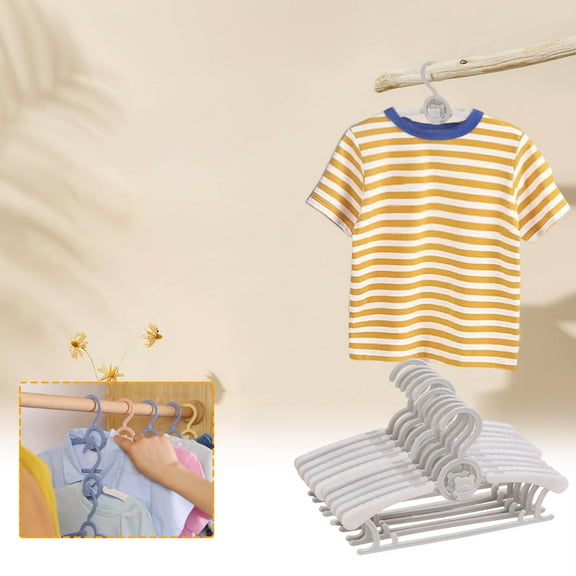 COM1950s Baby Clothes Hangers,10 Pack Non-Slip Adjustable Infant Hangers for Toddler and Children,Nursery Space Saving Plastic Closet Organizer,Stretchable Garment Hooks with Anti-Fall Design