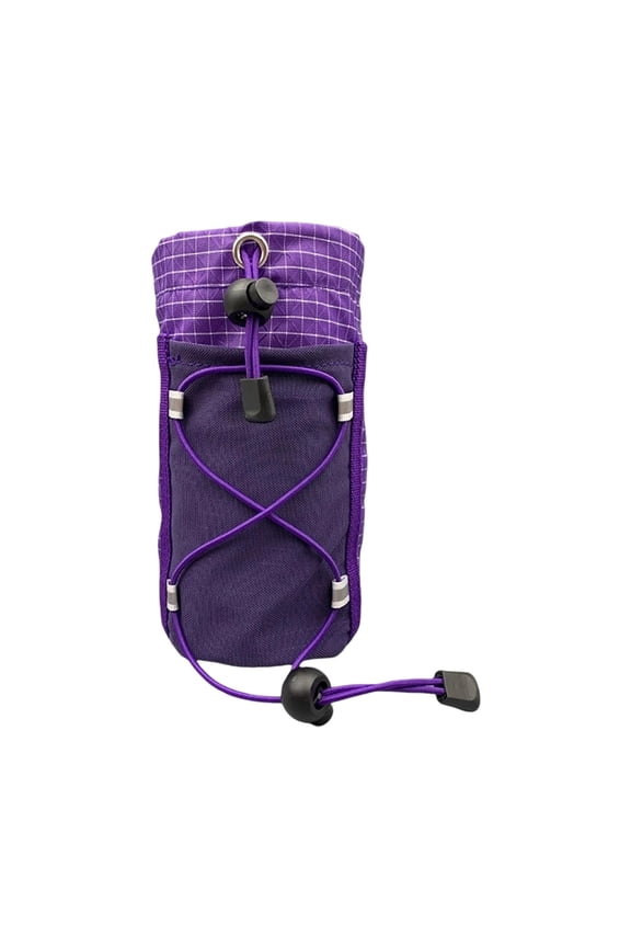 Backpack Shoulder Strap Pouch, Water Bottle Holder for Backpack Strap with Phone Pocket, Lightweight Nylon Accessory Pouch for Hiking Camping Travel
