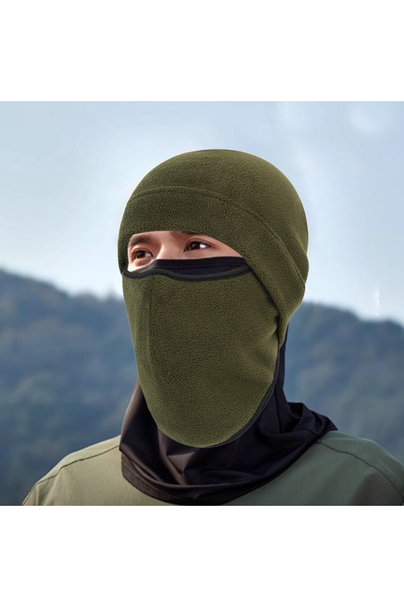 Balaclava Winter Windproof Fleece Ski Mask Headwear Motorcycle Thermal Face Mask Bandanas Sports Riding Ski Mask Outdoor Cold Mask Windproof Hood,Army Green