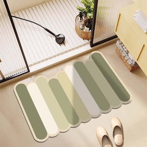 COM1950s Bath Rug,Diatomite Bath Mat Super Absorbent Quick Dry,Non Slip Rubber Backing Shower Mat,Bathroom Floor Mats 16X24 Inch for Bathtub Laundry Room Kitchen