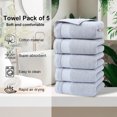 thumbnail image 1 of COM1950s Bath Towels Set,5 Pack 100% Cotton Soft Absorbent Towels for Bathroom Spa,29X13 Inches,Quick Drying and Durable, 1 of 9