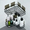 thumbnail image 1 of COM1950s Bathroom Storage Rack,Wall Mounted Corner Shelf Organizer with No Drill Adhesive Mount,Double Layer Over Toilet and Sink Storage Solution for Bathroom and Kitchen, 1 of 9