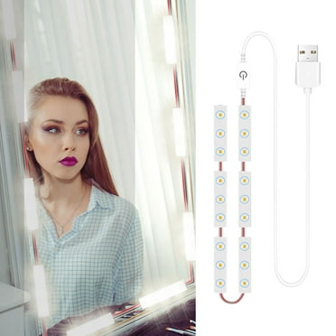 COM1950s Bathroom Vanity Mirrors for Wall Led Vanity Mirror Lights, Vanity Make Up,For Makeup Vanity Table & Bathroom Mirror, Dimmable Strip, Bathroom, Memory Function, Time Shutd