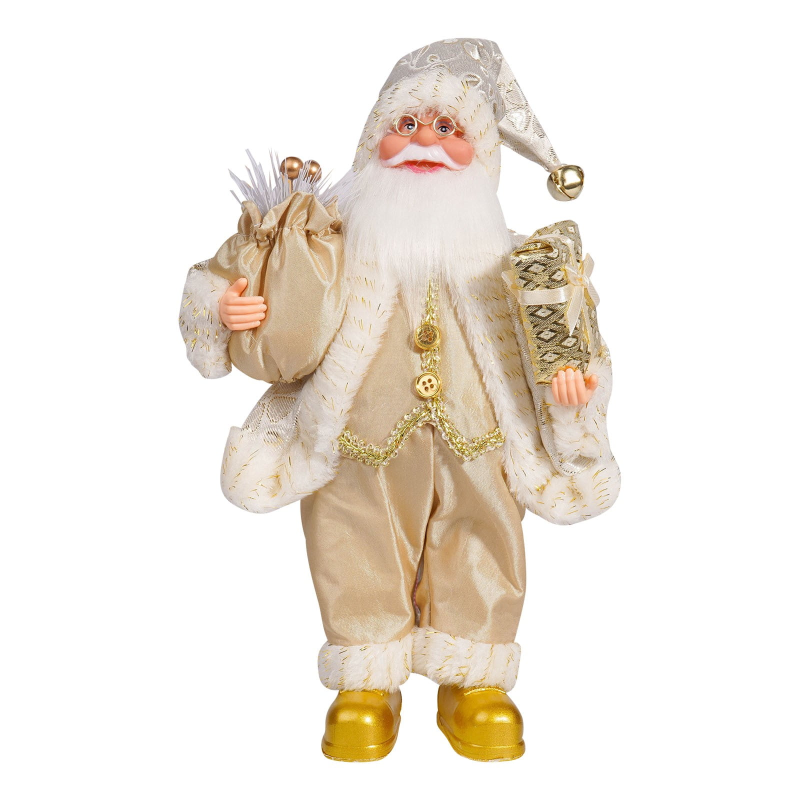 Windy Hill Collection Black & White Plaid Santa Claus Figurine - 16" Standing Decoration