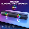 thumbnail image 1 of COM1950s Bluetooth Speaker with Rgb Lights,Stereo Sound Bar for Computer Monitor,Usb-C Desktop Audio System for Gaming and Home Entertainment,Wireless Streaming Via Bluetooth, 1 of 9