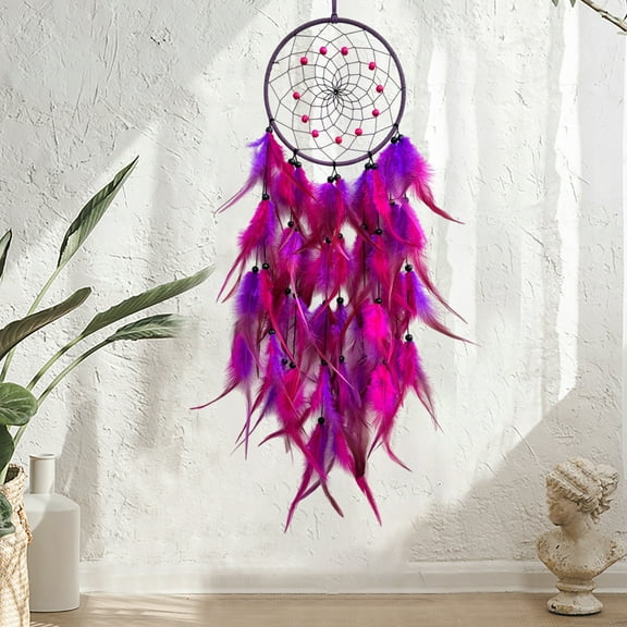 COM1950s Brown Dream Catchers Tree of Life Boho Dreamcatcher for Bedroom Adult with Feathers and Crystal Wall Hanging Decor for Home Festival Blessing Gifts- Boho Wall Decor 28.7" Length