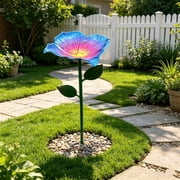 COM1950s Butterfly Feeder and Bee Watering Station, Metal Flower Garden Stake, Pollinator Water Feeder and Decorative Insect Drinker for Outdoor Garden Yard and Patio