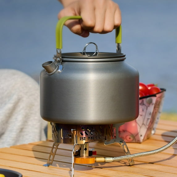COM1950s Camping Kettle,Portable Water Boiler for Outdoor Adventures,Lightweight Aluminum Tea Pot with Large Capacity for Backpacking,Hiking,and Travel