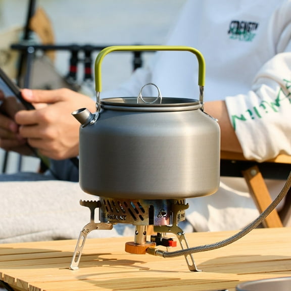 COM1950s Camping Kettle,Portable Water Boiler for Outdoor Adventures,Lightweight Aluminum Tea Pot with Large Capacity for Backpacking,Hiking,and Travel