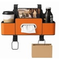 thumbnail image 1 of COM1950s Car Backseat Organizer, Multifunctional Car Seat Back Storage Box with Tissue Holder, Cup Holders and Hooks, Leather Car Organizer for Phone, Drinks and Small Items, 1 of 6