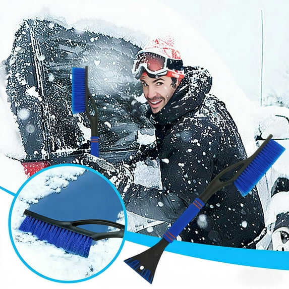 COM1950s Car Snow Brush and Ice Scraper,3-In-1 Detachable Snow Removal Tool with Extended Handle for Windows,Roof,and Vehicle Cleaning
