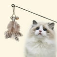 thumbnail image 1 of COM1950s Cat Teaser Wand,Interactive Feather Toy with Bells and Catnip,19 Inches Durable Spring Play Stick for Indoor Cats Exercise,Replaceable Feathers Cat Toy, 1 of 9