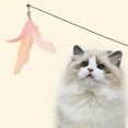 thumbnail image 1 of COM1950s Cat Teaser Wand,Interactive Feather Toy with Bells and Catnip,19 Inches Durable Spring Play Stick for Indoor Cats Exercise,Replaceable Feathers Cat Toy, 1 of 9