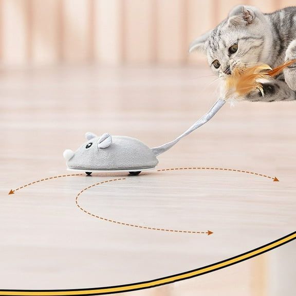 COM1950s Cat Toys Squeaky Rechargeable Moving Mouse with Dynamic Magic Tail,Automatic Self Play Mouse Interactive Cat Toy for Indoor Cats,Electric Motion Activated Mice Toys for Kitten(Gray)