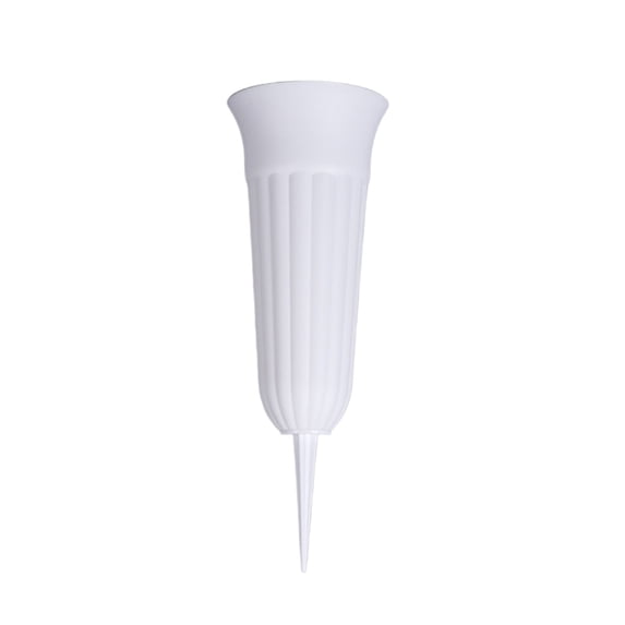 COM1950s Cemetery Vase with Stake, Weather-Resistant Plastic Memorial Flower Holder for Grave, Garden and Patio Outdoor Decor
