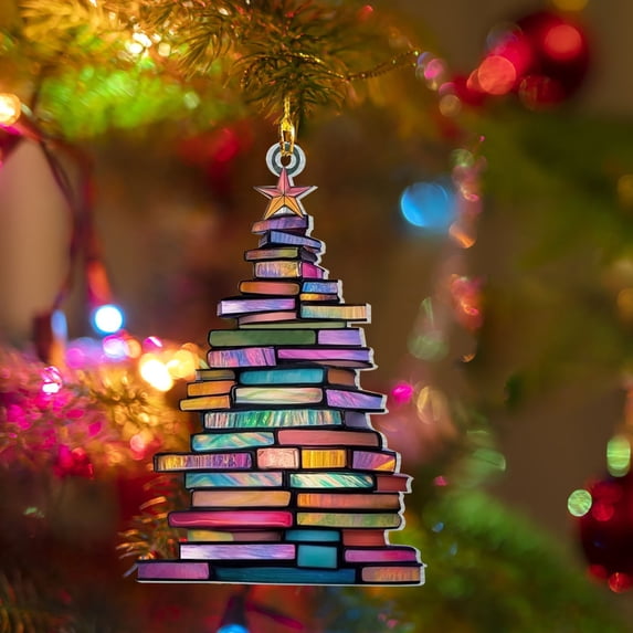 COM1950s Christmas Decorations Tree Ornaments Christmas Tree Pendant Christmas Book Tree Suncatcher Ornament Car Pendant Christmas Acrylic Decoration Holiday Unique Ornaments for Christmas Tree