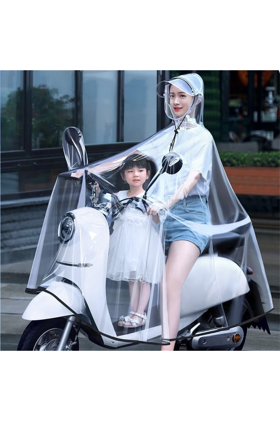Clear Bike Raincoat, Transparent Scooter Rain Poncho for Adults, Waterproof Foldable Rain Cape with Thickened Material for Full Body Coverage in Rainy Weather