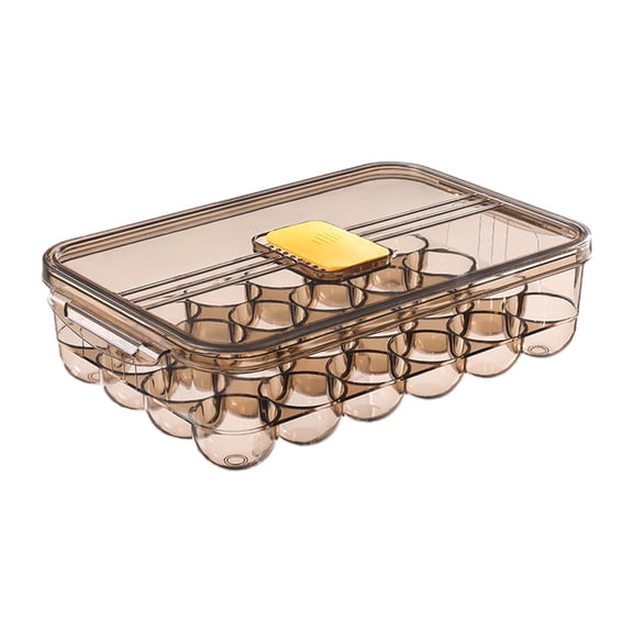 COM1950s Clear Egg Holder, Large Egg Storage Container for Fridge, BPA-Free Plastic Stackable Egg Keeper with Lid, Refrigerator Organizer Box for Countertop, Space Saving Bin for Kitchen Pantry