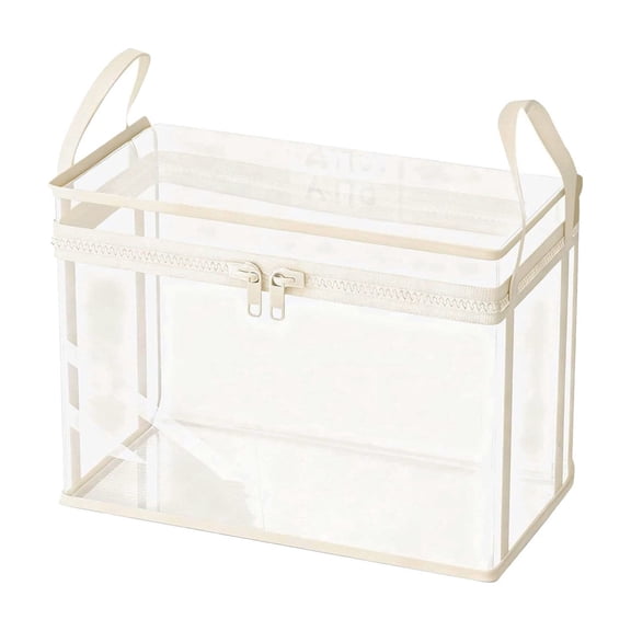 COM1950s Clear Plastic Book Storage Box, Stackable Bin with Lid for Organizing Books, Visible Storage Solution for Home Office Classroom Supplies
