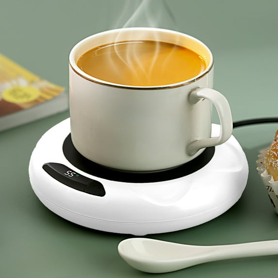 COM1950s Coffee Mug Warmer,Coffee Warmer for Desk Auto Shut Off,3 Temperature Settings Smart Coffee Cup Warmer,Electric Candle Warmer Heating Plate for Coffee,Beverage,Milk,Tea and Hot Chocolate