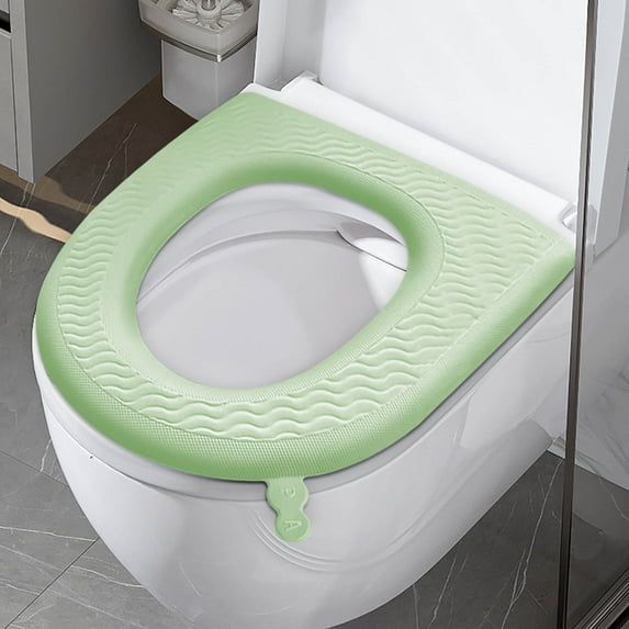 COM1950s Comfort Toilet Seat Cushion,Waterproof Eva Foam Bathroom Seat Cover with Non-Slip Suction Cups,Reusable Portable Soft Toilet Pad for Home Travel,Washable Toilet Seat Protector