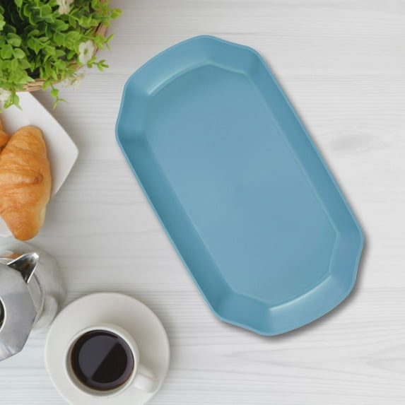 COM1950s Commercial Plastic Tray,Large Size Non-Slip Food Service Tray for Restaurant Burgers Cafeteria Home Use,Sturdy Octagonal Serving Dish